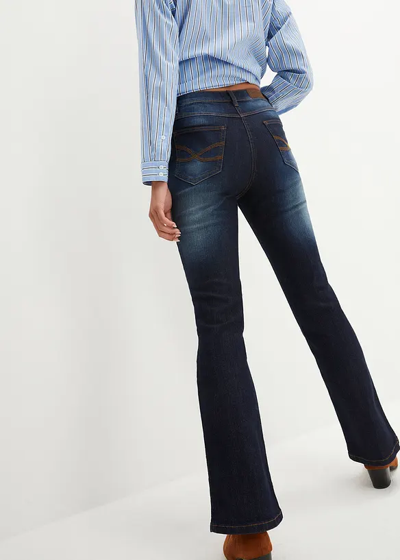 bonprix Bootcut Jeans Mid Waist, Stretch Super Sparpreis