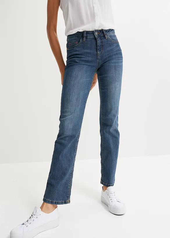 bonprix Straight Jeans Mid Waist, Stretch Speichern exportieren