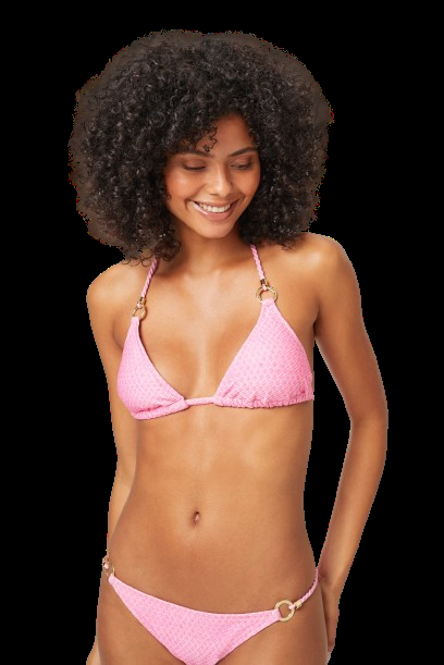 BIKINIS Ring Padded Triangel Bikini Pink Rabatt