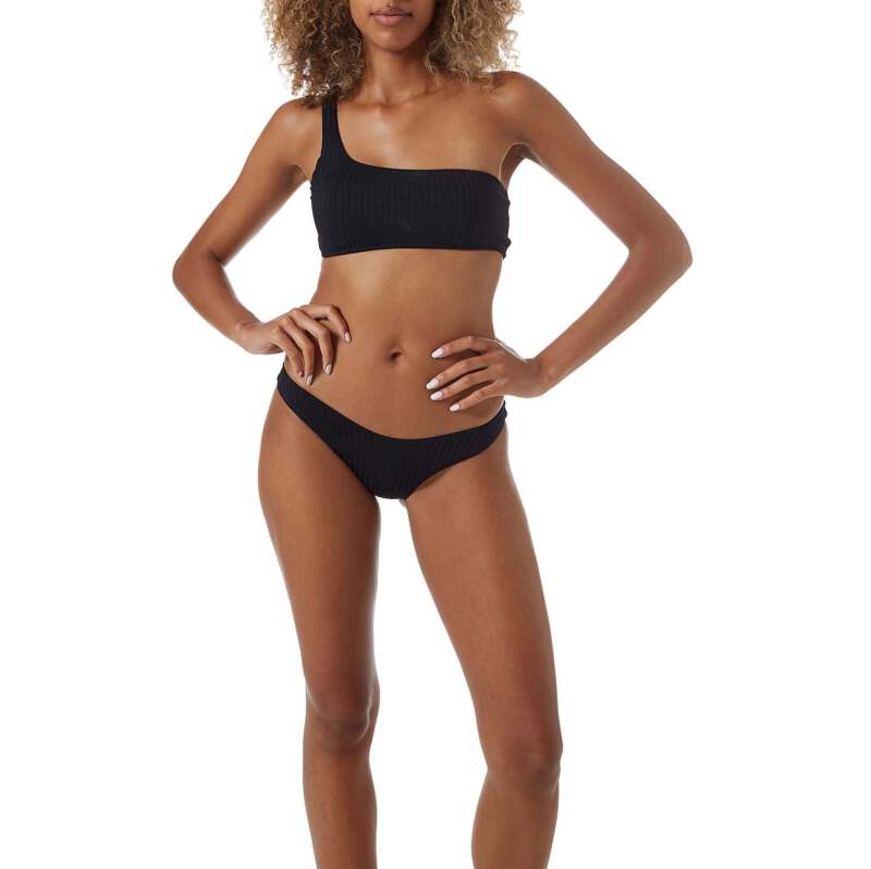 BIKINIS Toulouse Padded Bikini Black Ribbed Lagerräumung
