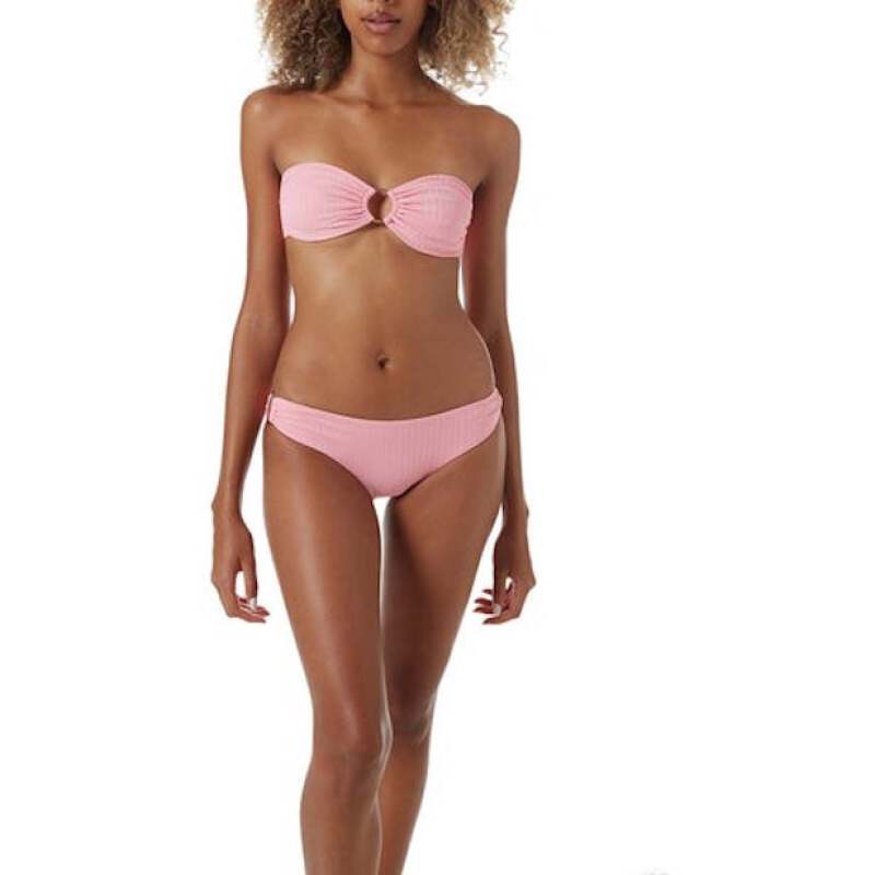 BIKINIS Evita Padded Bandeau Bikini Blush Ribbed Online Outlet