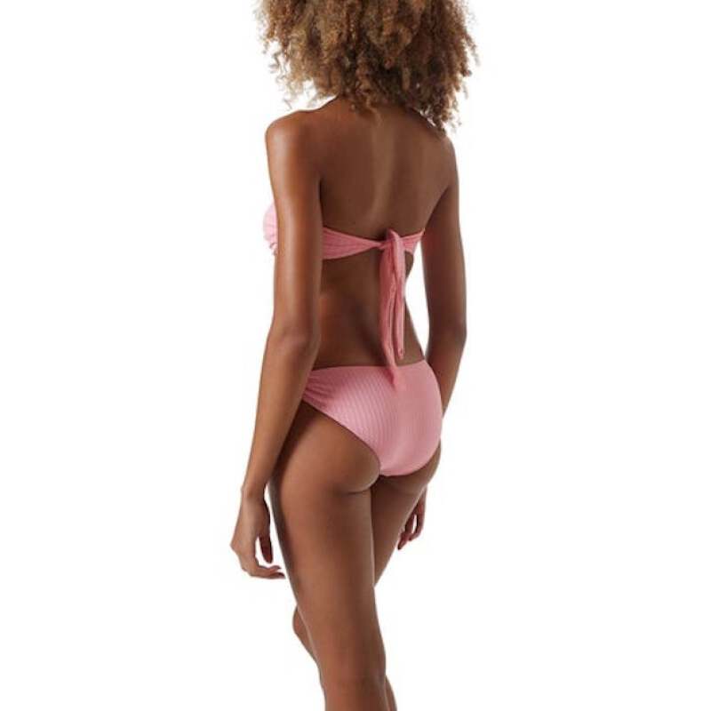 BIKINIS Evita Padded Bandeau Bikini Blush Ribbed Online Outlet