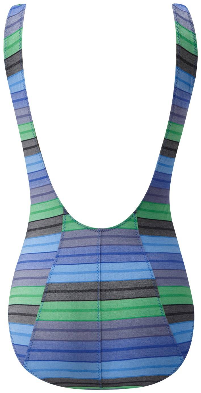SALE Jasmine Streifen Badeanzug Navy Green Tägliche Deals