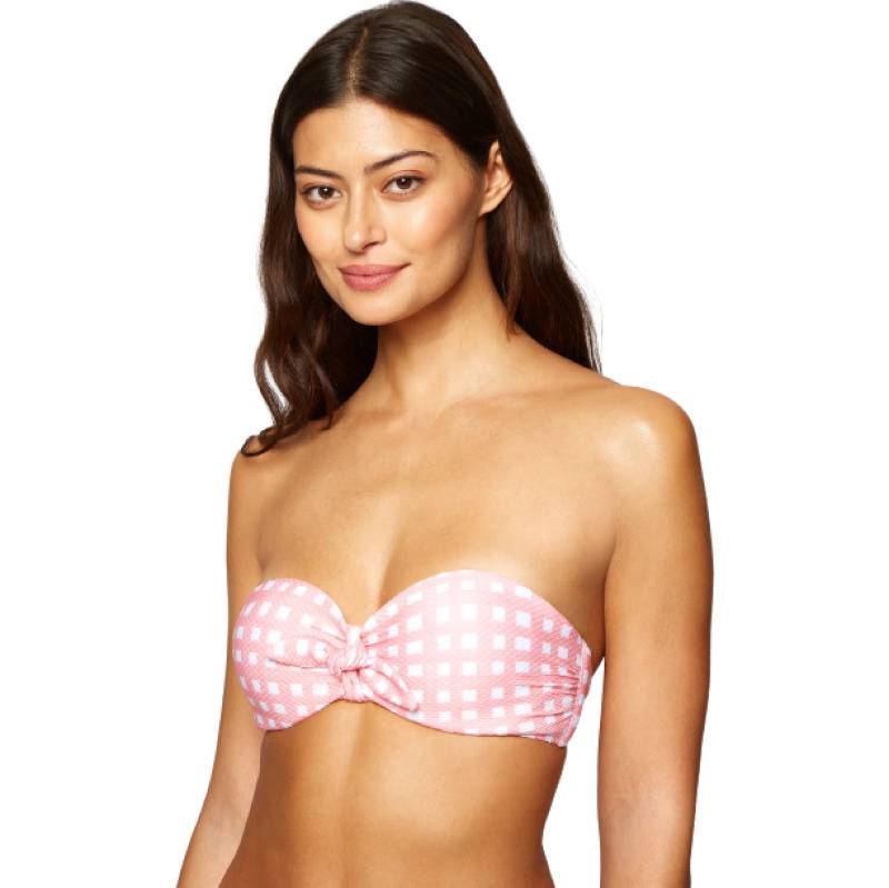 BIKINIS Maldives Padded Bügel Bandeau Bikini Pink Weave Schlussverkauf