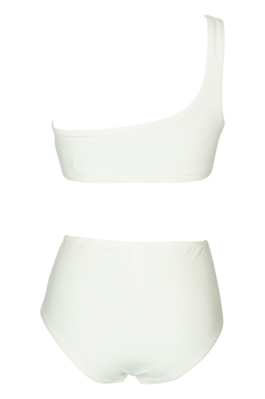 NEUHEITEN Basic Asymmetrischer Bikini weiß JETZT KAUFEN
