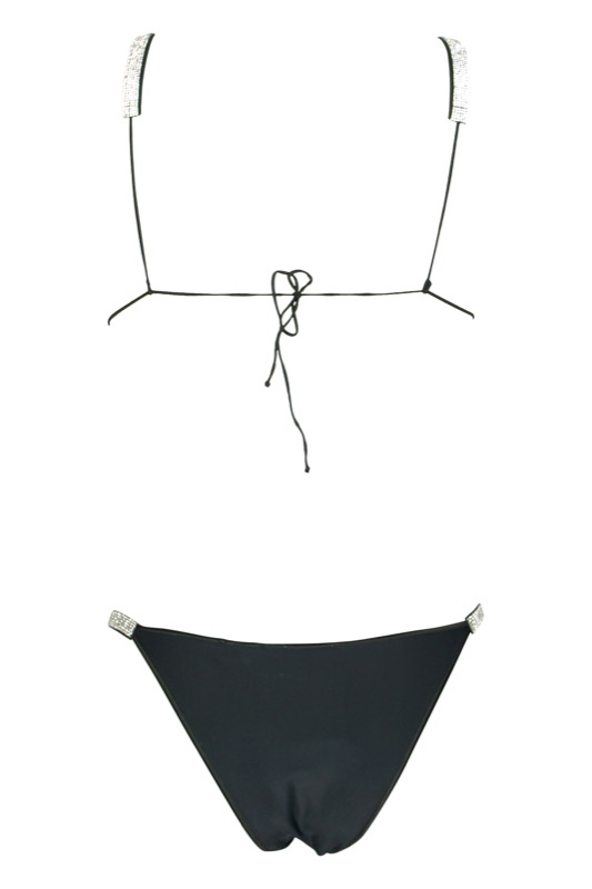 NEUHEITEN Gem Triangel Bikini schwarz mit Kristallen Letzter Tag