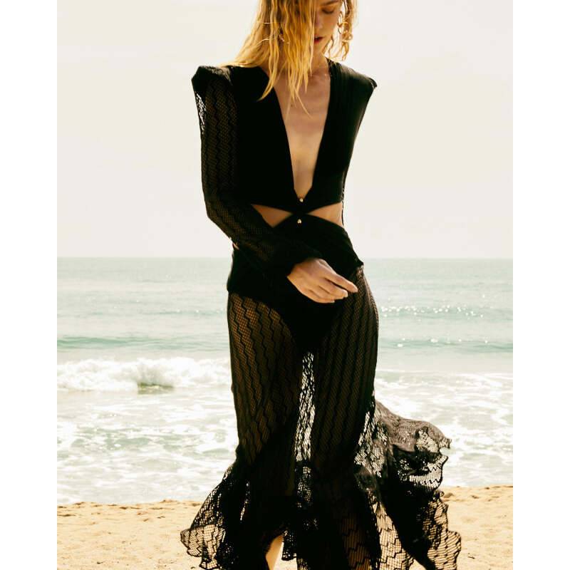 NEUHEITEN Cut-Out Kleid Schwarz Online Outlet