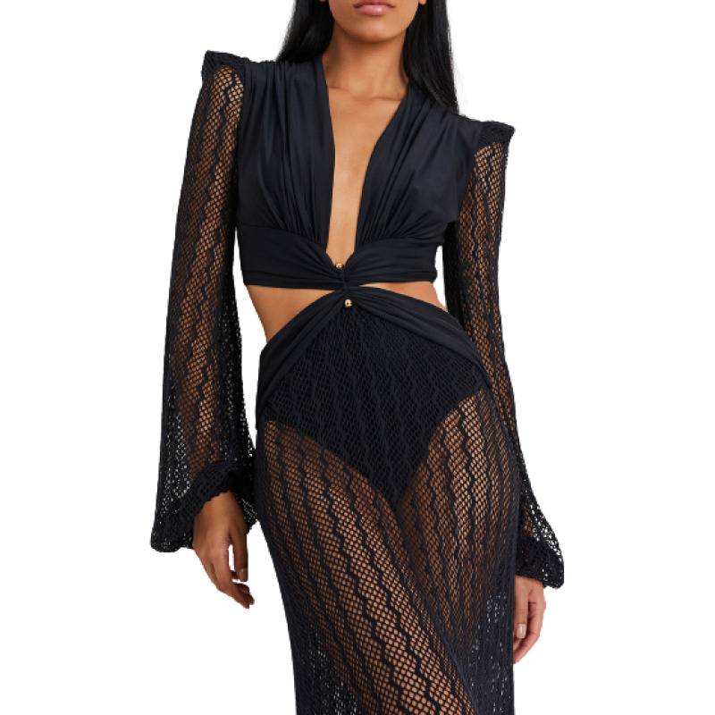 NEUHEITEN Cut-Out Kleid Schwarz Online Outlet