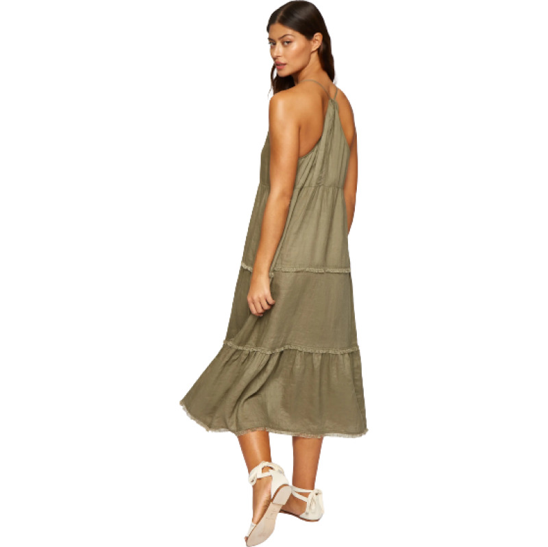 NEUHEITEN Gestuftes Kleid Olive Letzte 2 Tage