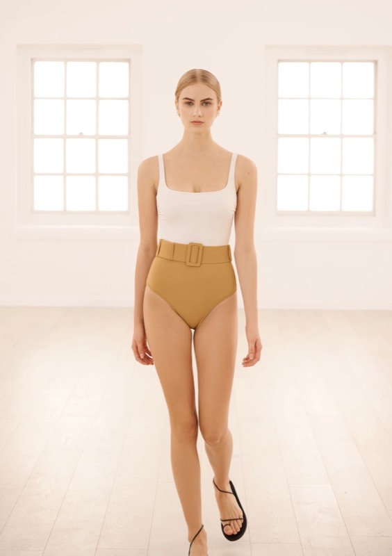 NEUHEITEN Cassandra Bügel Badeanzug Creme/Sand Rabatt