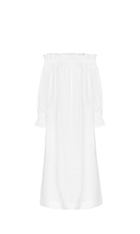 NEUHEITEN Spalla Maxikleid Weiß Neueste Mode