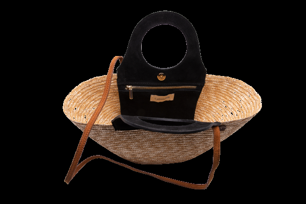 ACCESSOIRES Mini Tote Natur/Schwarz Bis zu 55% Rabatt