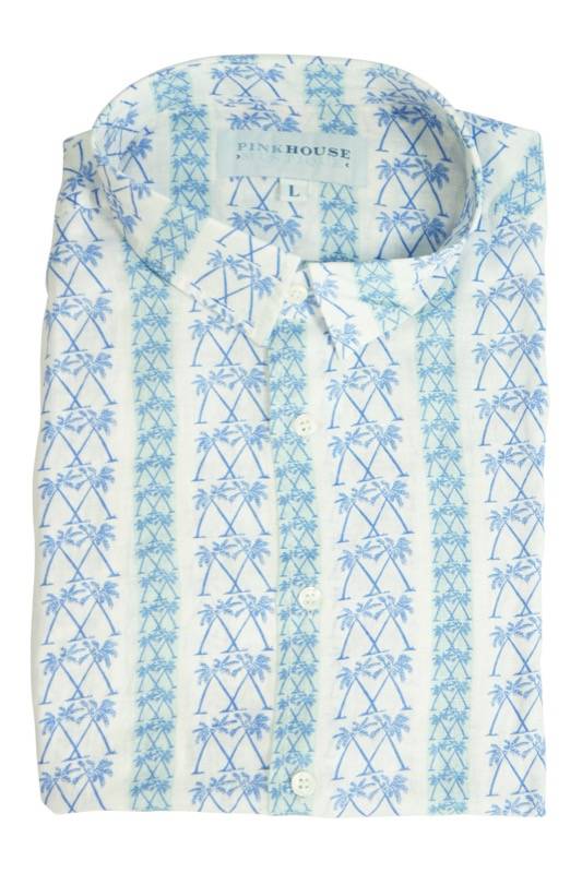 HERREN Leinenhemd mit Streifen in blau Muttertagsangebot