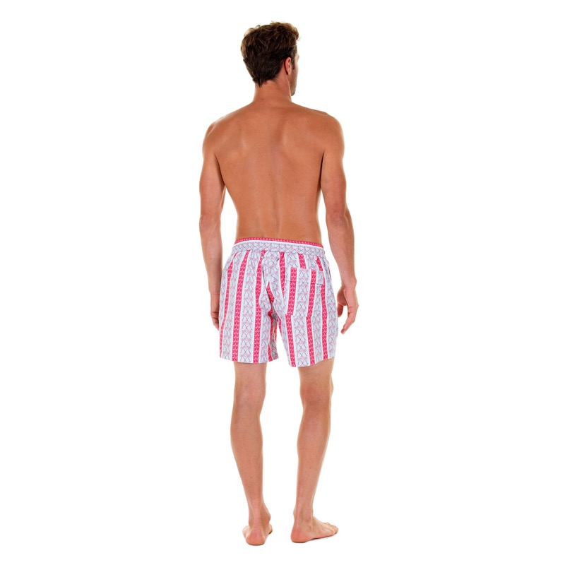 HERREN Badehose mit Streifen in rot Vatertagsangebot