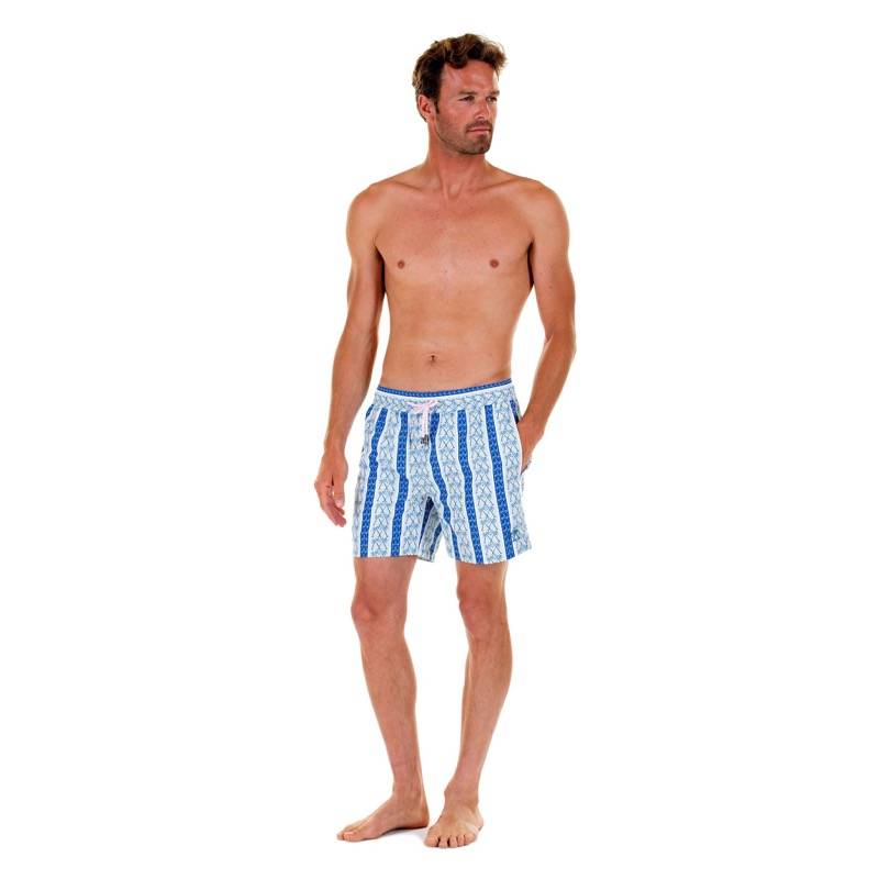 HERREN Badehose mit Streifen in blau Neueste Mode