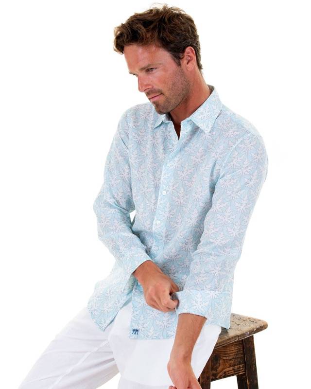 HERREN Leinenhemd Papaya grau Online Outlet
