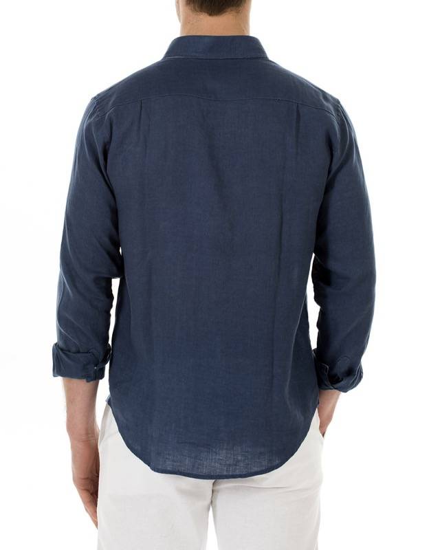 HERREN Leinenhemd dunkelblau Zeitlich begrenztes Angebot