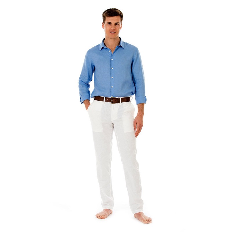 HERREN Leinenhose in weiß Neuheiten