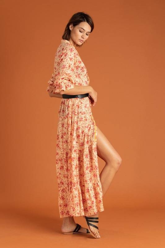 SALE Rita Maxikleid Gelb Bis zu 50% Rabatt