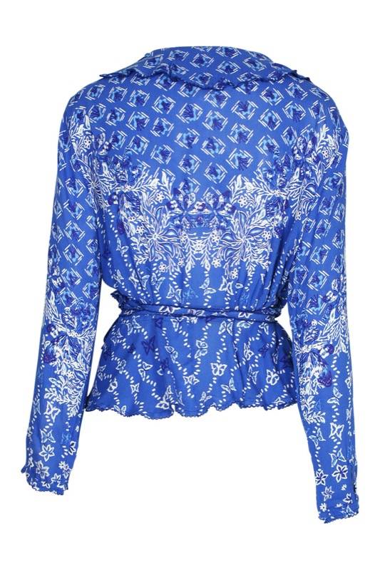 SALE Elise Wickel-Bluse in Blue Butterfly Nur für heute