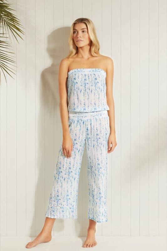 RESORTWEAR Milos Smocked Jumpsuit Rabatt