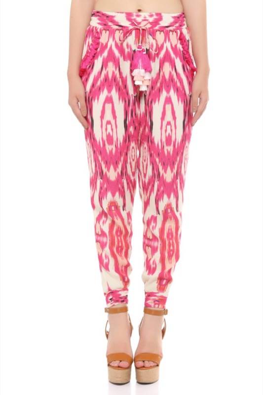 RESORTWEAR Ikat Hose in Pink mit Quasten Günstig kaufen