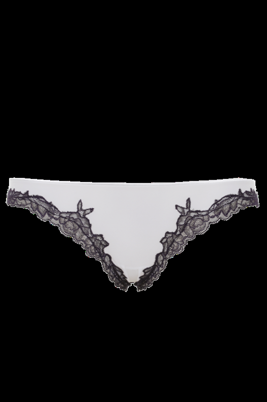 LINGERIE Boston String in Off-Weiß mit navyfarbener Spitze Muttertagsangebot