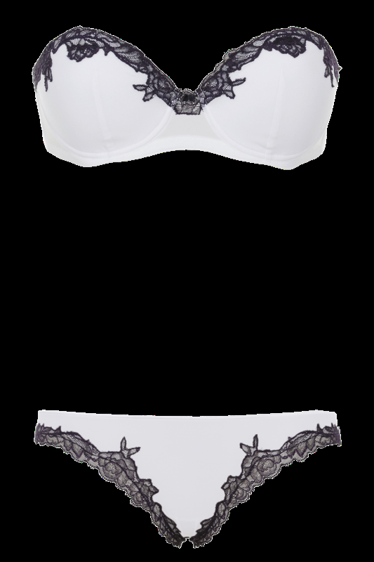 LINGERIE Boston String in Off-Weiß mit navyfarbener Spitze Muttertagsangebot