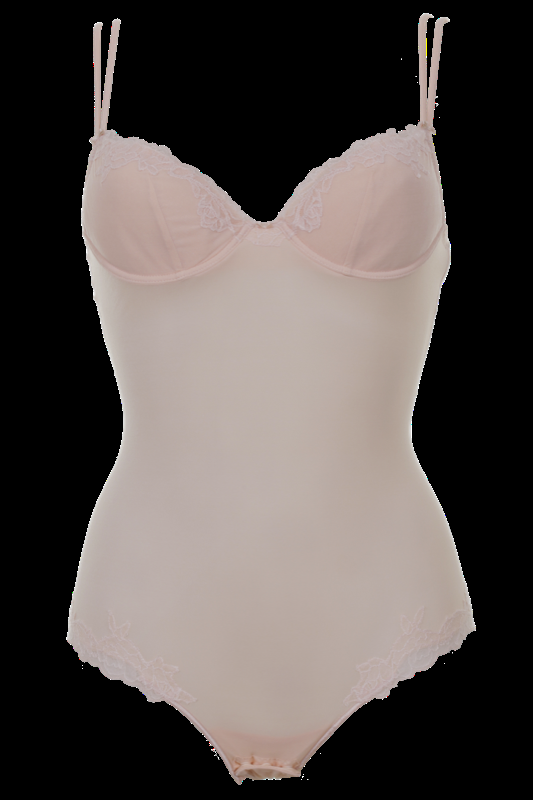 LINGERIE Brunico gefütterter String Body in Puder aus Spitze Valentinstagsangebot