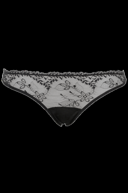 LINGERIE Acapulco String aus Spitze in Schwarz Große Rabatte