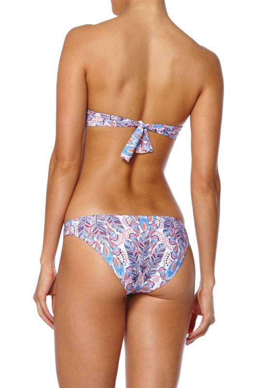 SALE Martinique Padded Bandeau Bikini mit Feder-Print 50% Rabatt mit kostenlosem Versand