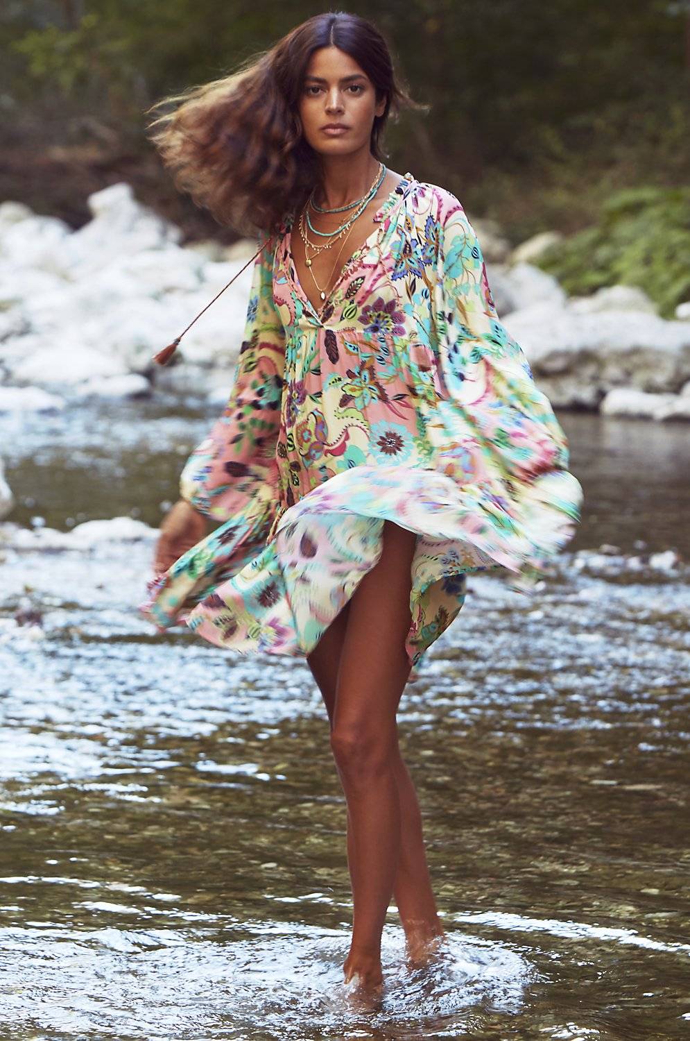 SALE Luana Mini Kaftan Tropic Kostenloser Versand