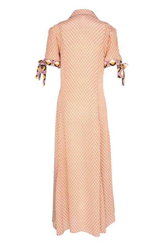 SALE Maxikleid im Geometrischen Print Rosa Sonderangebote