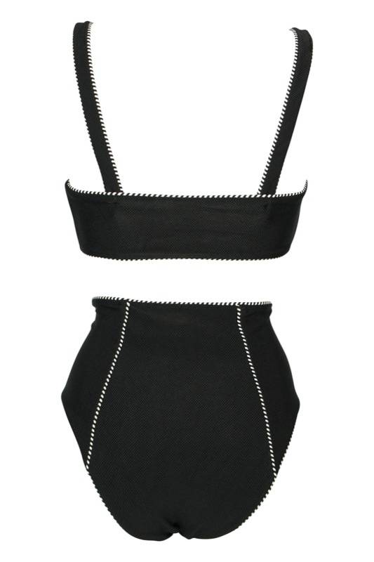 SALE Piped Luxe Strap Bikini schwarz Black Friday Preise