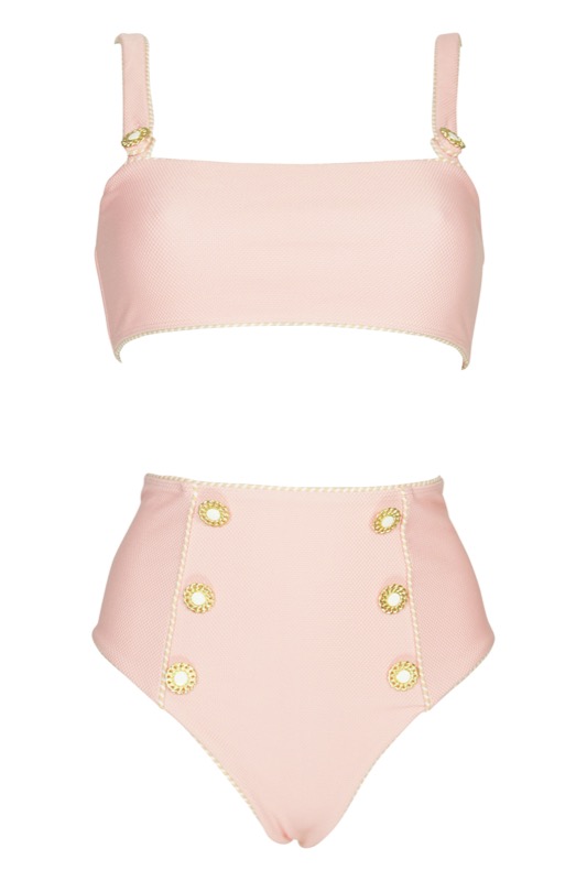 SALE Piped Luxe Strap Bikini Rosa 50% Rabatt für begrenzte Zeit
