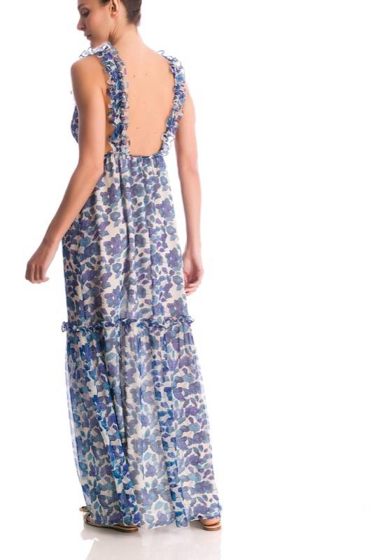 SALE Florales Maxikleid aus Seide Fabrikverkauf