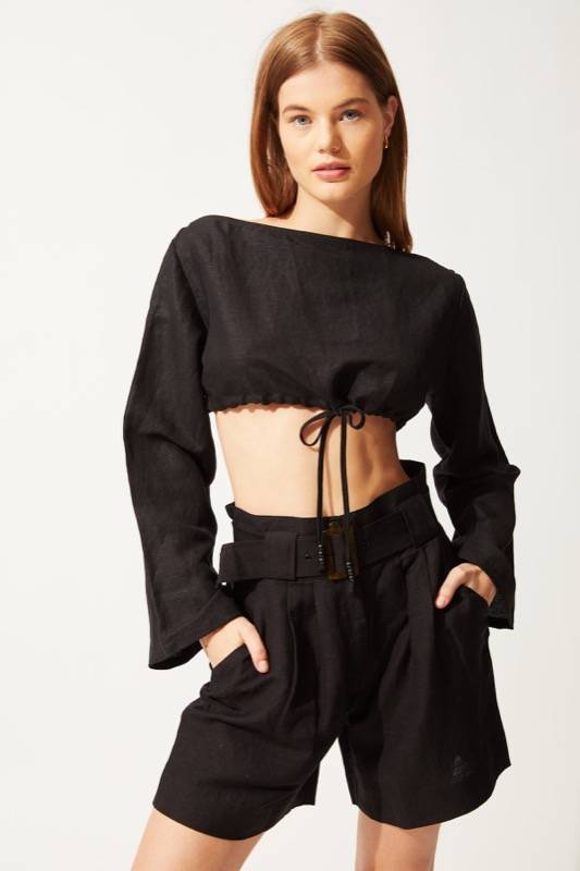 SALE Leinen Crop Top Muttertagsangebot