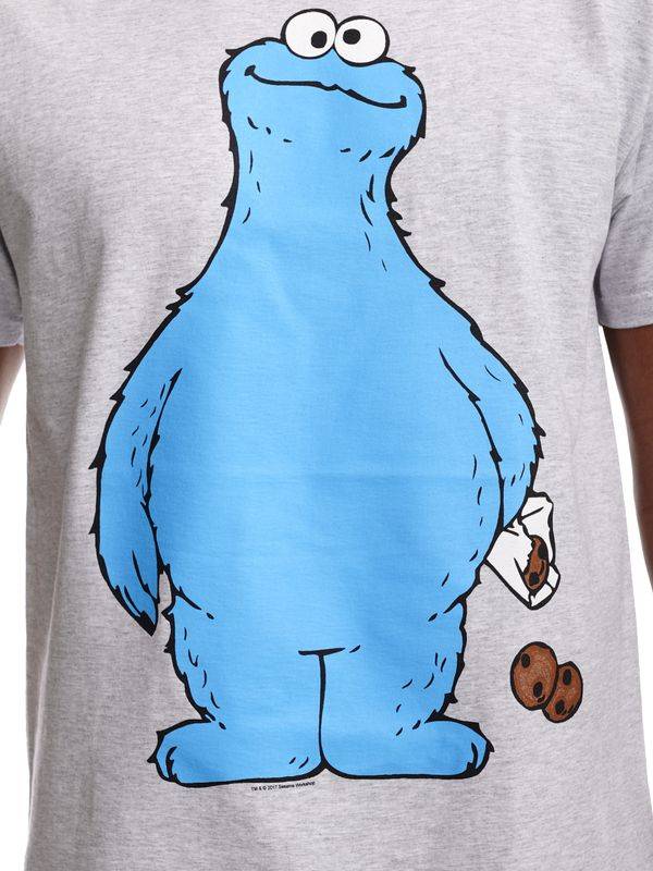 ﻿Nastrovje Potsdam Sesamstrasse Cookie Thief Herren T-Shirt grau meliert Speichern exportieren