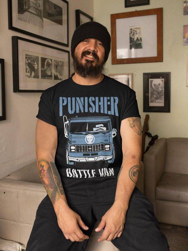 Nastrovje Potsdam The Punisher Battle Van II Herren T-Shirt schwarz im Angebot