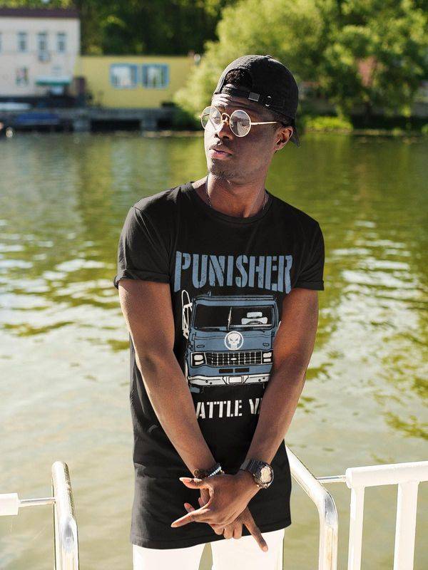 Nastrovje Potsdam The Punisher Battle Van II Herren T-Shirt schwarz im Angebot