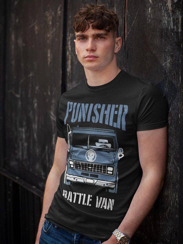 Nastrovje Potsdam The Punisher Battle Van II Herren T-Shirt schwarz im Angebot