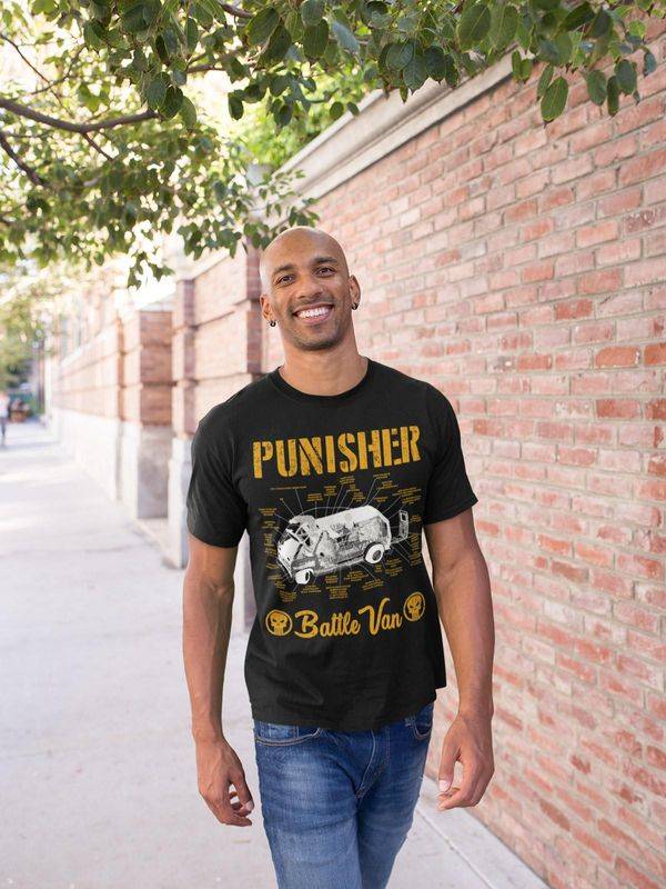 Nastrovje Potsdam The Punisher Battle Van Herren T-Shirt schwarz Schlussverkauf