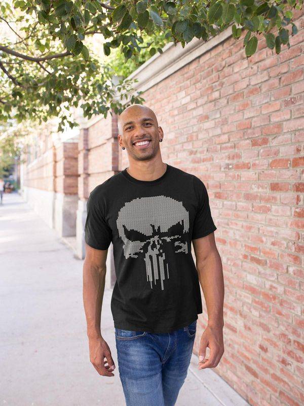 Nastrovje Potsdam The Punisher Fake Knit Herren T-Shirt schwarz Günstiger Verkauf