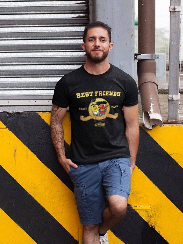 Nastrovje Potsdam Sesamstrasse Ernie & Bert Best Friends Herren T-Shirt schwarz Fabrik Onlineshop