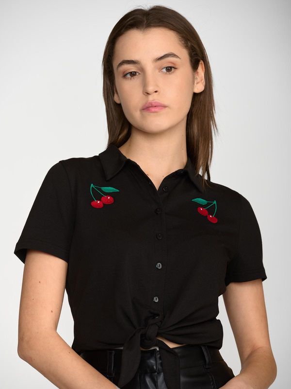 Nastrovje Potsdam Pussy Deluxe Classic Black Damen Kurzarmbluse schwarz Exklusive Angebote