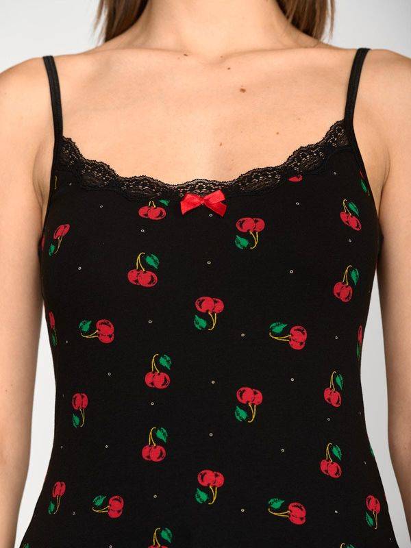 Nastrovje Potsdam Pussy Deluxe Cherries Classic Top female schwarz/allover Neuheiten
