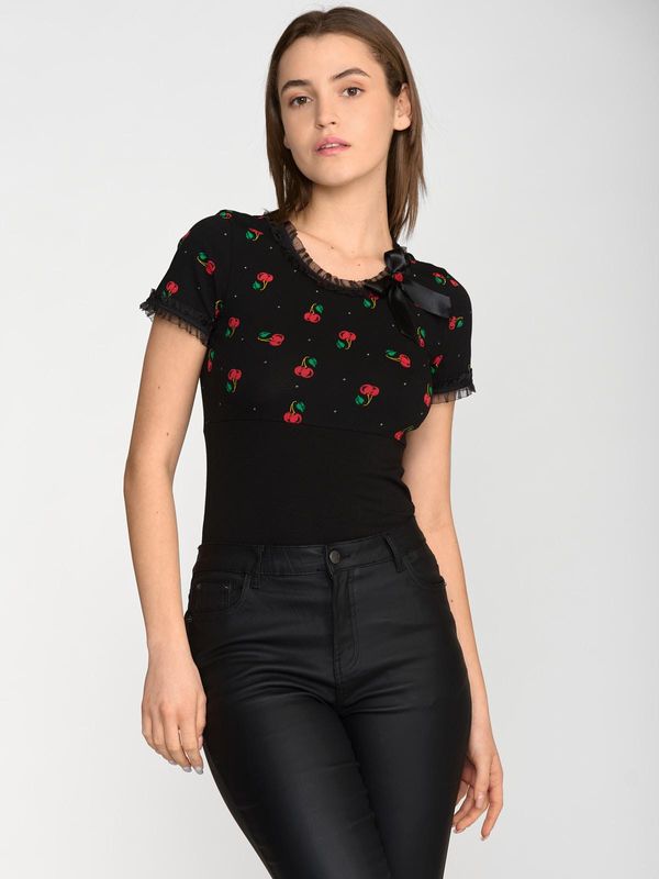 Nastrovje Potsdam Pussy Deluxe Bow On Cherries Shirt female schwarz/allover Bestseller