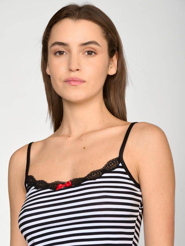 Nastrovje Potsdam Pussy Deluxe Stripey Classic Top female schwarz/weiß Räumungsverkauf