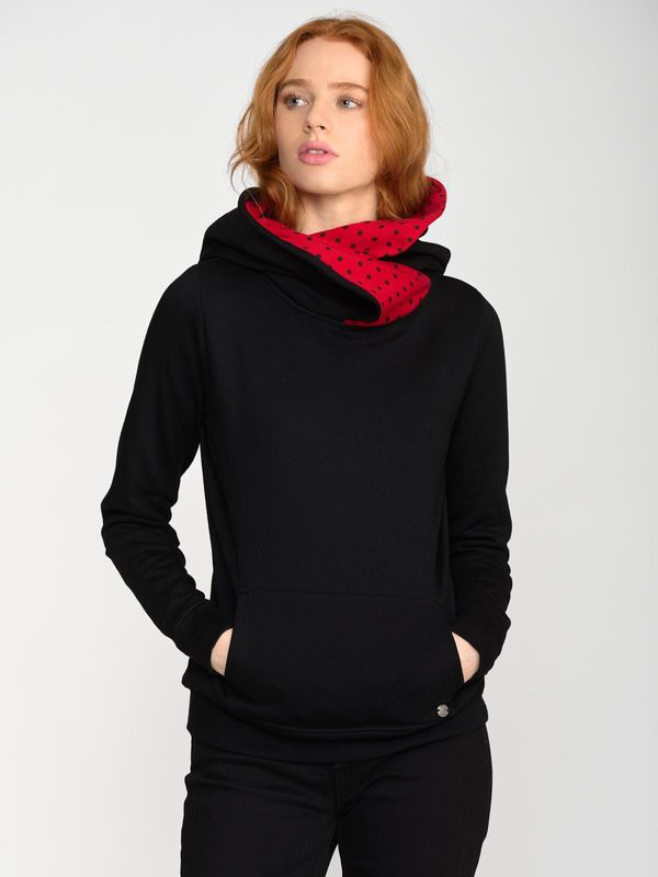 Nastrovje Potsdam Pussy Deluxe Black Dotties On Red Hoodie Damen Schalkragenpullover schwarz/allover Sonderangebote