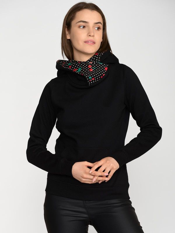 Nastrovje Potsdam Pussy Deluxe Special Cherries Shawl Hoodie Damen Kapuzenpullover schwarz/allover Riesige Ersparnisse